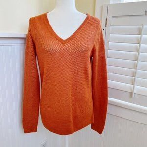 The Limited NWT Primary Orange Open Knit Wool Blend Sweater Women's Size Large